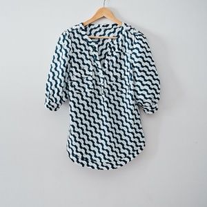 Navy and White Stripe Blouse